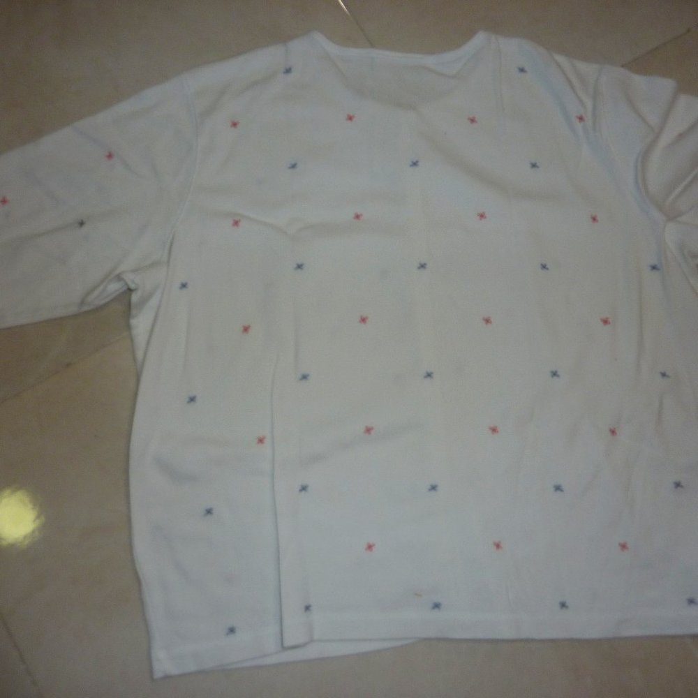 Liz Claiborne New York Cotton Top Cardigan  3/4 Sleeves  Button Down size 2X